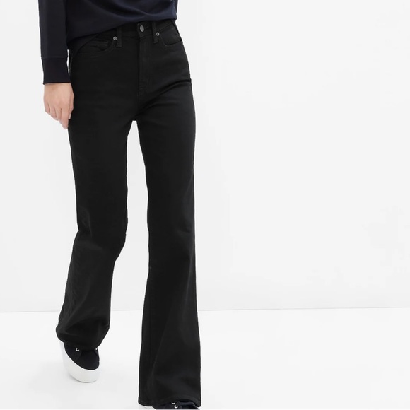 NWT! GAP Black Wash High Rise '70s Flare Jeans with Washwell - Multiple Sizes - Picture 3 of 6